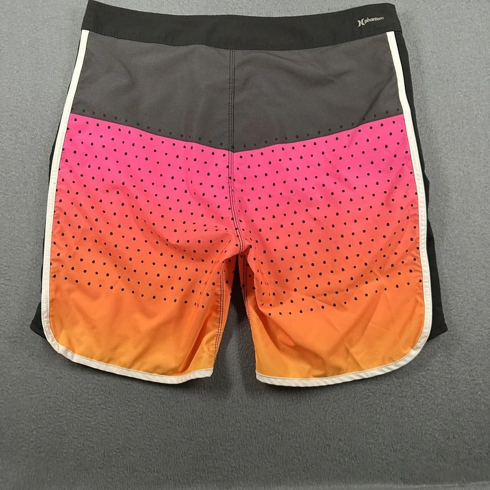 Hurley Phantom‎ Swim Shorts Mens 31 Pink Gradient Polka Dot Boardshorts Stretch